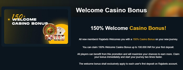Rajabets Casino Bonus