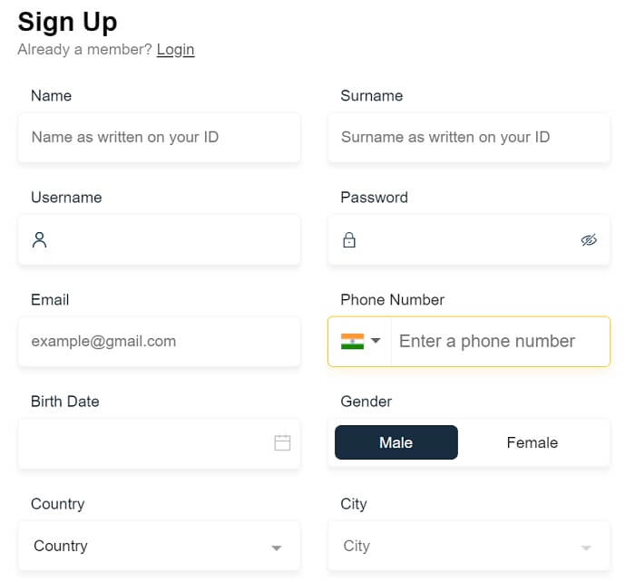 Rajabets Account Registration